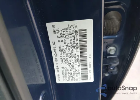 2018 Honda Accord Lx z USA, uszkodzony, nr VIN 1HGCV1F15JA239948